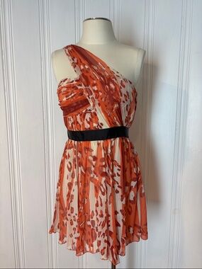 CYNTHIA STEFFE 100% Silk One-Shoulder Cocktail Dress - Size XS (estimated)